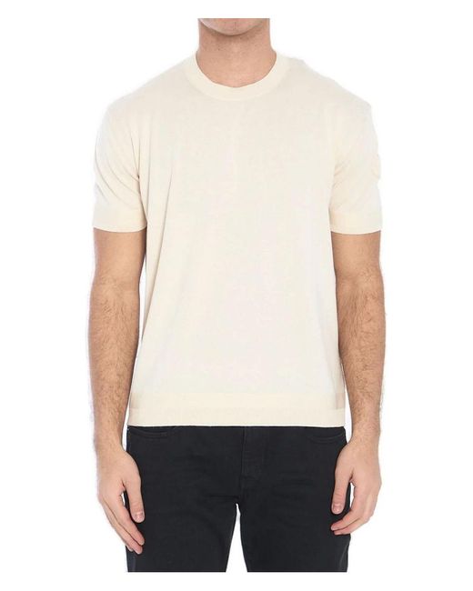 Moncler White Knit T-Shirt for men