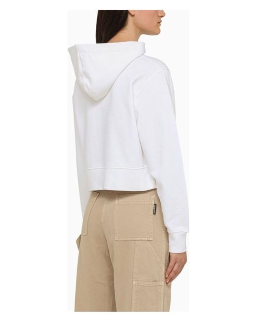Palm Angels Fitted Cotton Hoodie in White Lyst UK