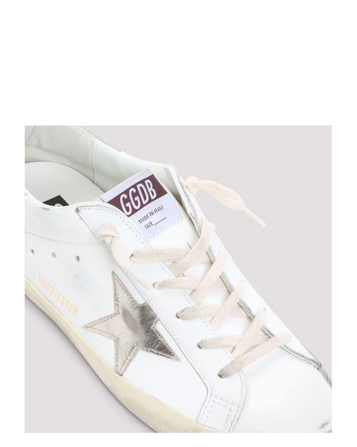 Golden Goose Deluxe Brand White Platinum/ Super-Star Low-Top Sneaker