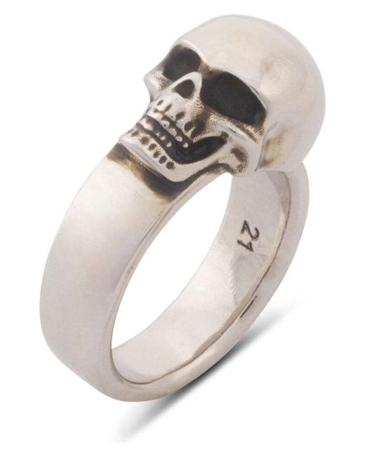Alexander McQueen White Skull Ring for men