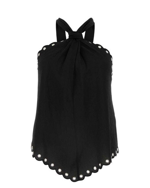Isabel Marant Black Crepe Tecles Top