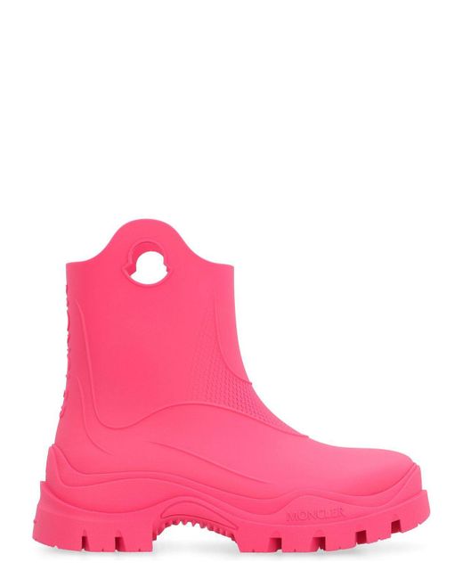 Moncler Pink Misty Rubber Rain Boots