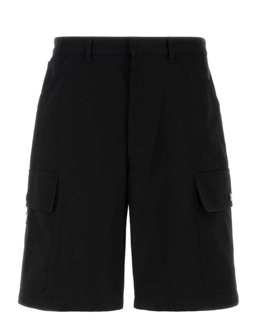 Prada Black Cotton Bermuda Shorts for men