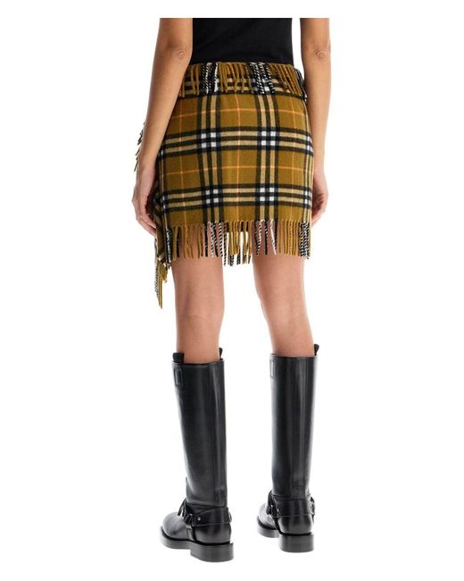 スカート BURBERRY WOOL AND CASHMERE CHECK SCARF STYLE SKIRT C444A56F-17AE-4A36-8E32-
