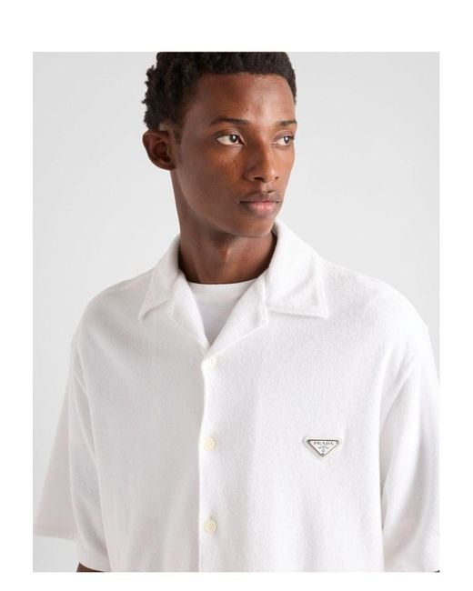 Prada White Camicia Mc Shirt for men