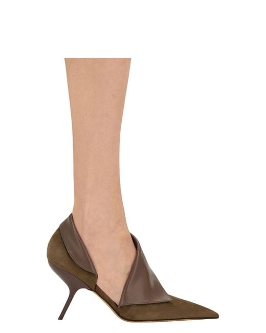 Ferragamo Brown Litty 85 Pumps