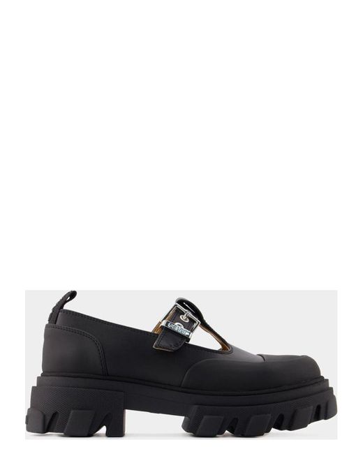 Ganni White Cleated Mary Jane Loafers