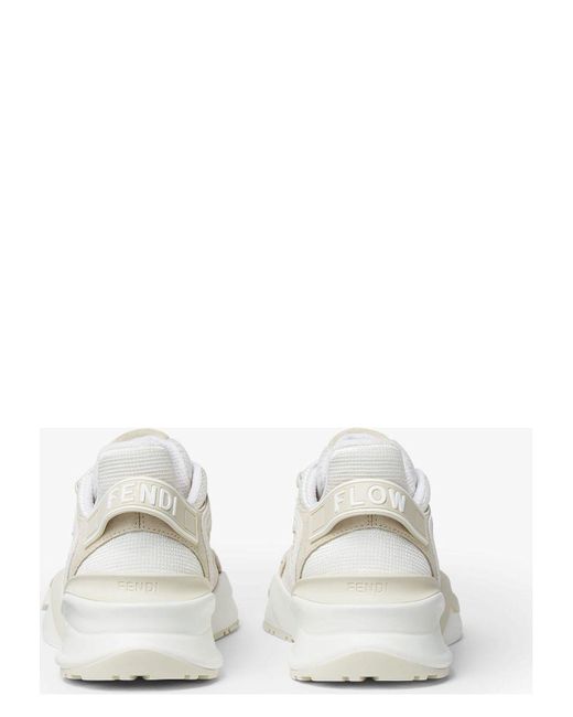 Fendi White Luxurious Calf Leather Sneakers