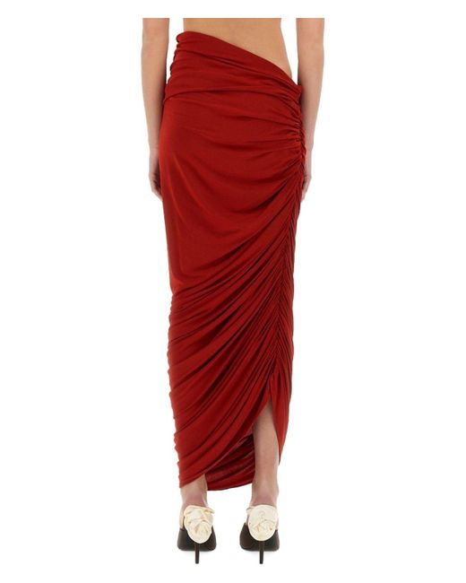 Magda Butrym Red Viscose Blend Skirt