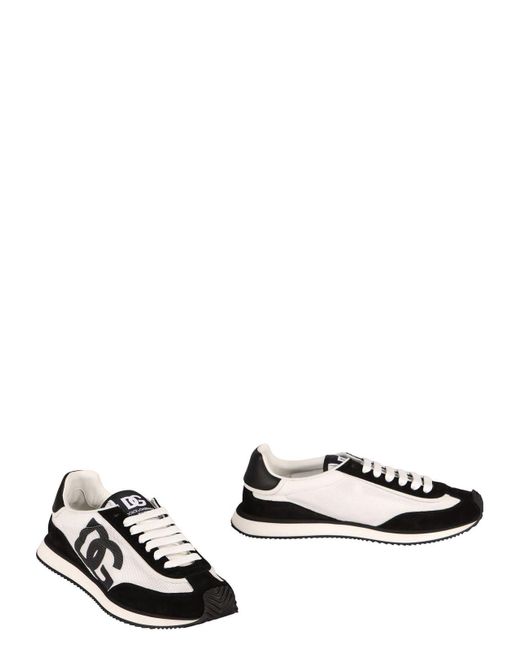 Dolce & Gabbana Black Suede And Mesh Dg Cushion Sneakers for men