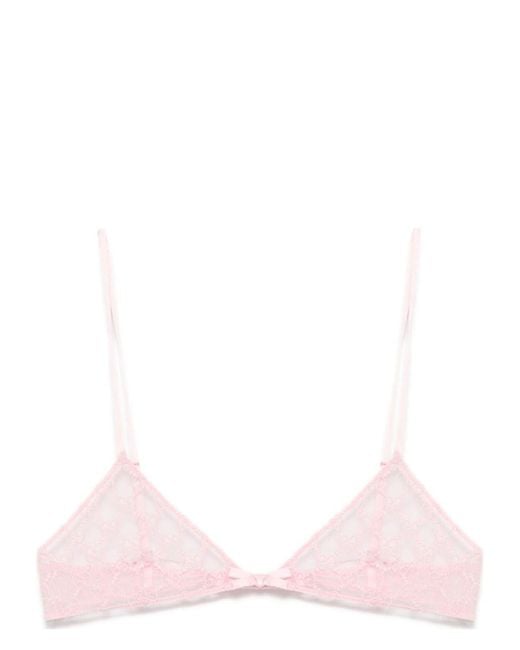 Gucci Pink Gg Tulle Bra