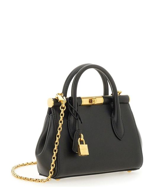 Dolce & Gabbana Black Marlene Frame Tote Bag