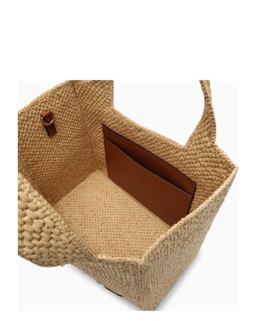 Loewe Metallic Font Large Natural Raffia Bag