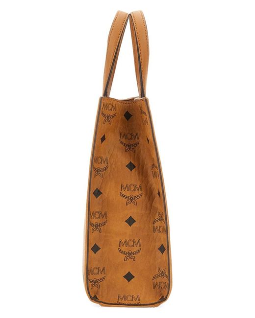 MCM Brown Canvas Shopping Bag