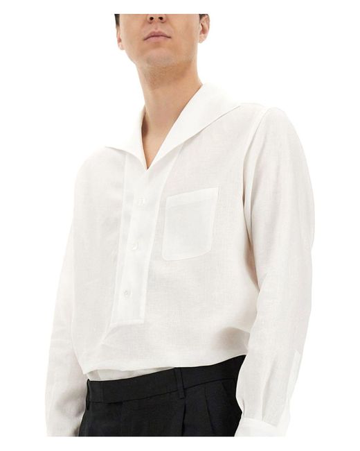 Dolce & Gabbana White Linen Shirt for men