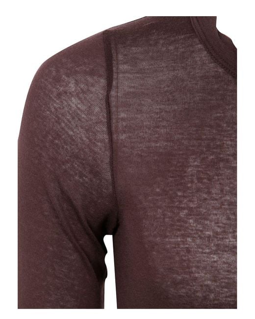 Rick Owens Brown Rib Long Sleeves T-Shirt for men