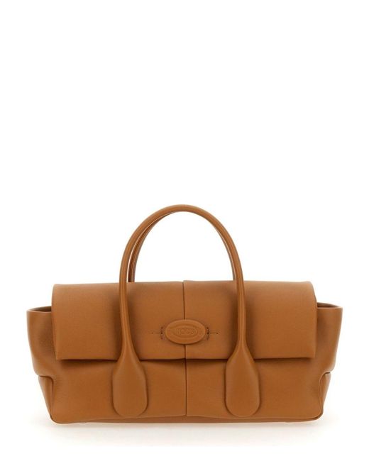 Tod's Brown Reverse Ew Flap Small Di Bag Bag