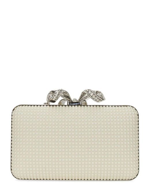 Self-Portrait Natural Pearl Box Clutch Bag