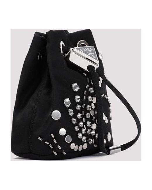 その他 Prada Black nylon mini pouch with crystals Prada Black Nylon Mini Pouch With Crystals | italist, ALWAYS