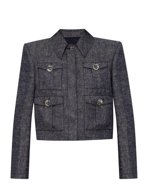 Givenchy Blue Short Denim Jacket With 4 Pockets