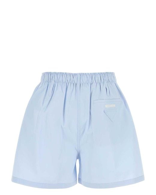 【関税&送料込】Prada Pastel Light Blue Poplin Shorts Prada Pastel Poplin Shorts in Blue | Lyst