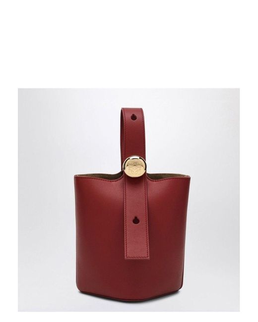 Loewe Red Calfskin Pebble Bucket Small Bag