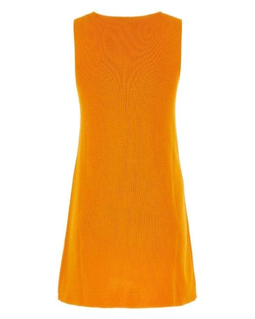 ワンピース Jil Sander Orange Cotton Blend Dress Jil Sander Cotton Blend Dress in Orange | Lyst