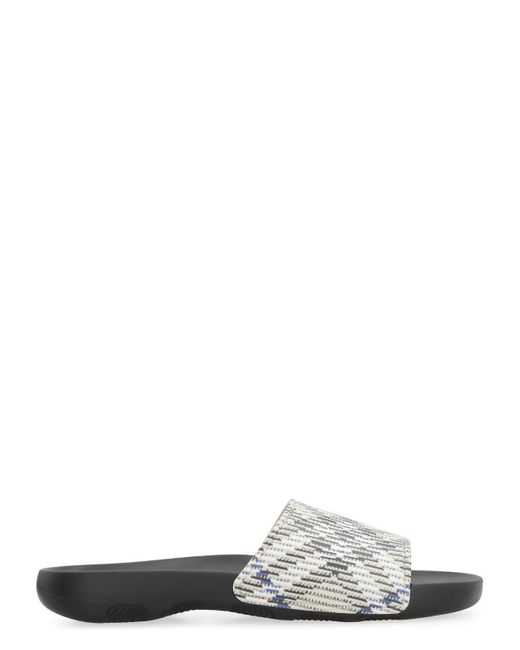 Burberry White Dive Rubber Slides for men