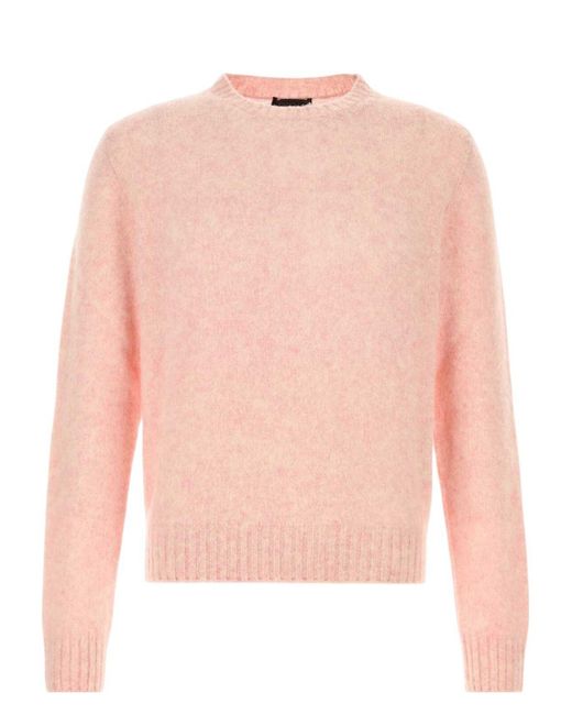 Prada Pink Melange Pastel Wool Sweater for men