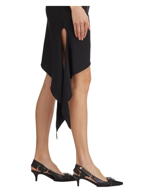 Courreges Black Abito Knot Tech Crepe