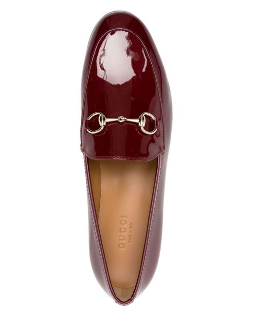 Gucci Red Jordaan Patent Leather Loafers
