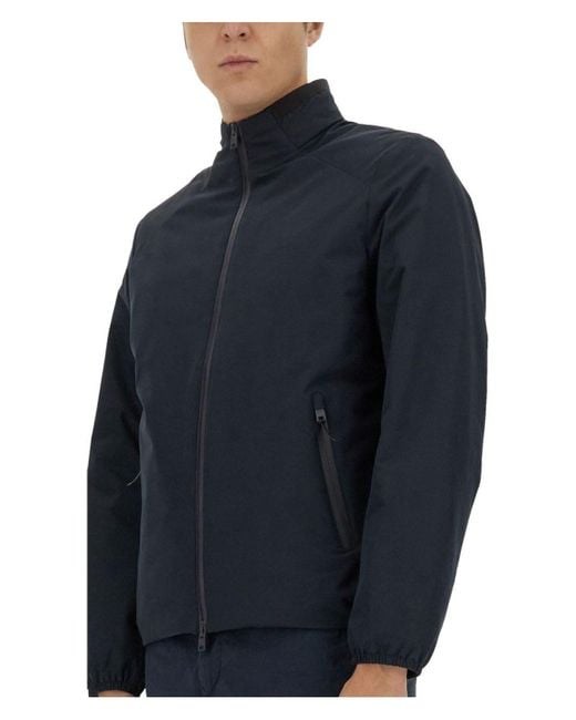 Woolrich Blue Waterproof Bomber Jacket for men