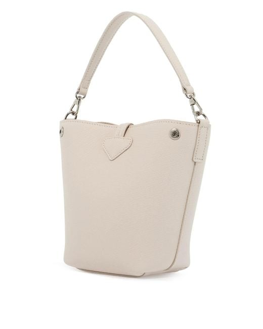 Longchamp Gray Le Roseau Xs Leather Bucket Bag