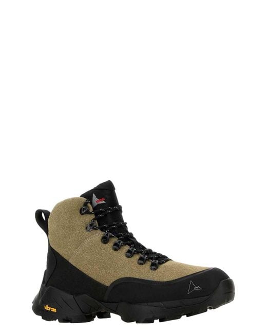 Roa Black Two-Tone Leather And Rubber Andreas Ankle Boots for men