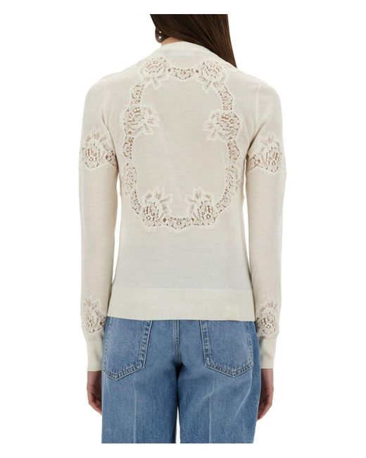 Dolce & Gabbana White Cashmere And Silk Cardigan