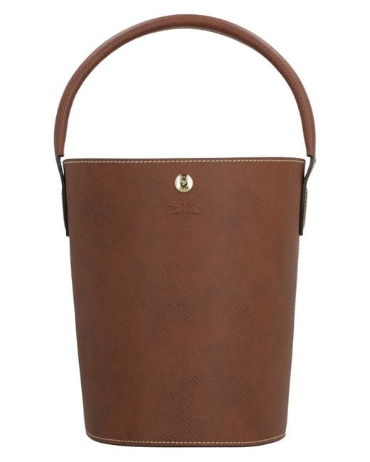 Longchamp Brown Épure Leather Mini Bucket-Bag