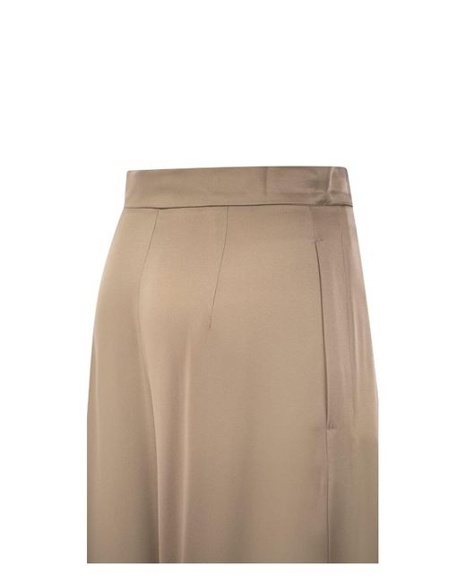 パンツ Max Mara Antiqued silk satin Fiesta wide-leg pant Max Mara Antiqued Silk Satin Fiesta Wide-Leg Pant in Natural