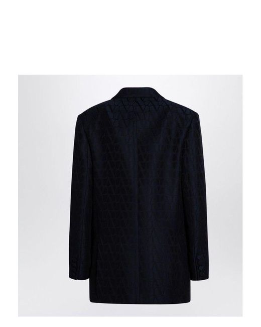 Valentino Blue Double-Breasted Jacket Toile Iconographe