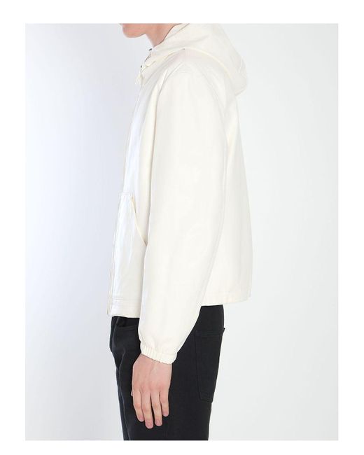 Dolce & Gabbana White Reversible Leather Jacket for men