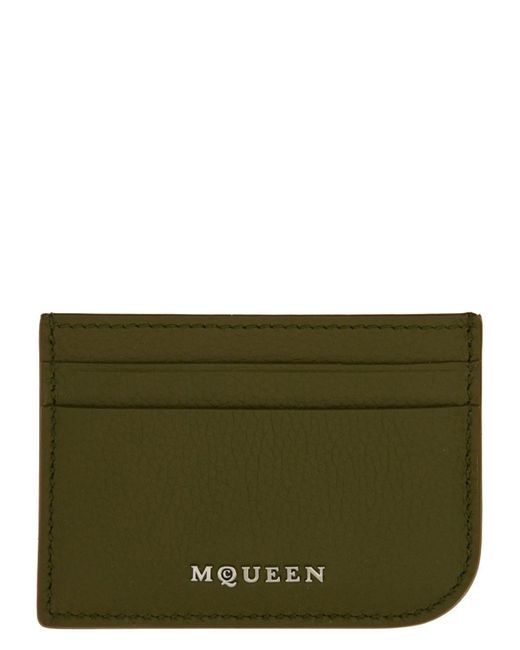 Alexander McQueen Green Leather Card Holder