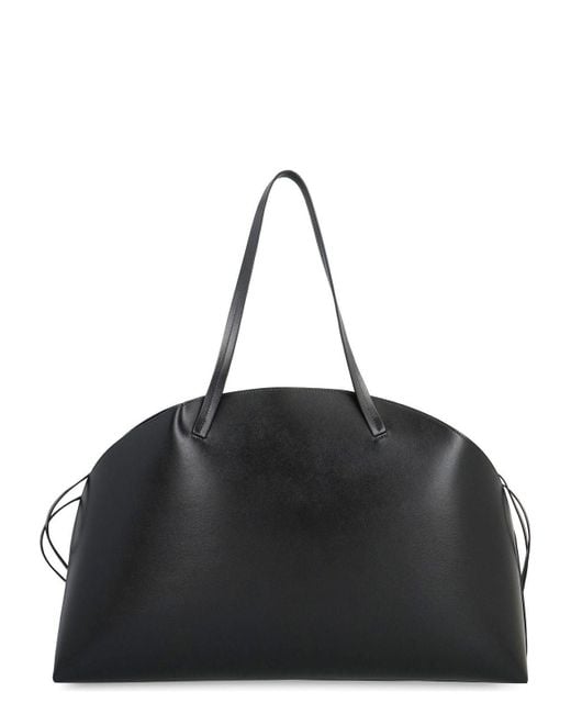 Jil Sander Black Grande Leather Shoulder Bag
