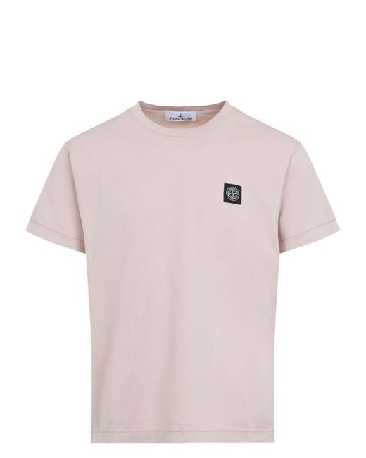 Stone Island Pink Cotton T-Shirt for men