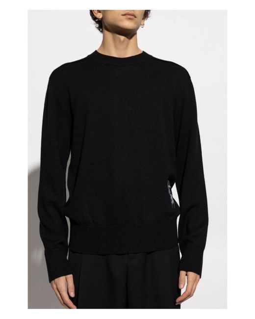 Burberry Black 100% Wool Sweater for men