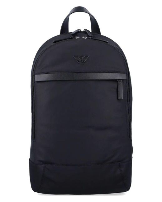 Emporio Armani Blue Asv Recycled Nylon Backpack for men