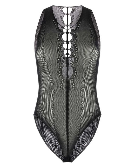 Saint Laurent Gray Mesh Bodysuit