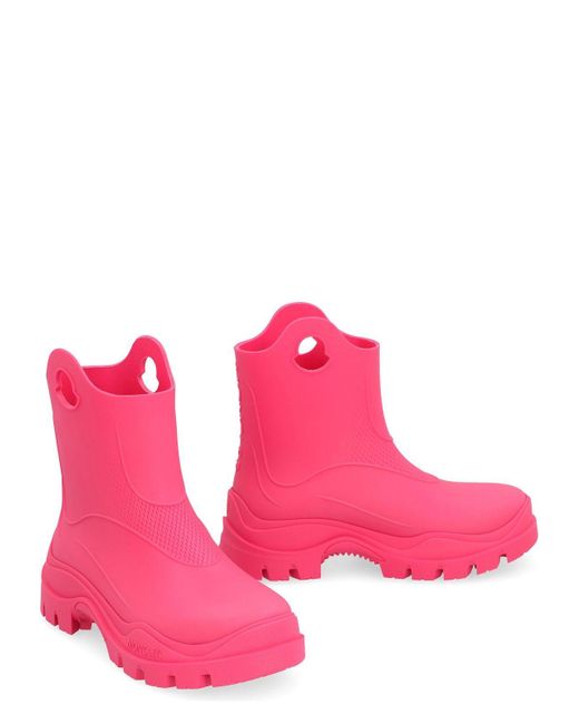 Moncler Pink Misty Rubber Rain Boots