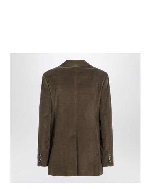 Max Mara Brown Khaki Ribbed Jacket