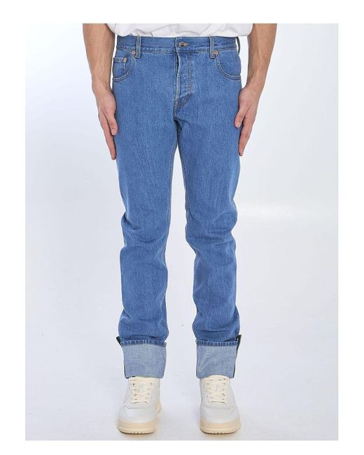 Gucci Blue Web Jeans for men