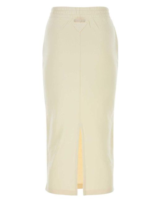 Prada Natural Cream Cotton Skirt