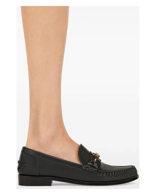 Ferragamo Black Mocasines New Vara Chain Loafer